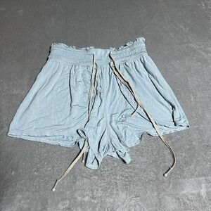 Free People FP Movement Shorts Womens Small Blue Flowy Drawstring Boho Beach